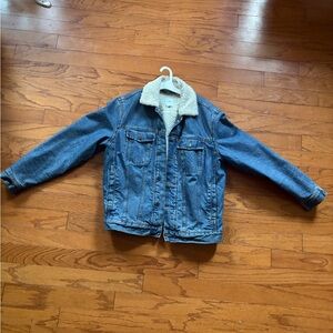 Denim lapel neck jacket